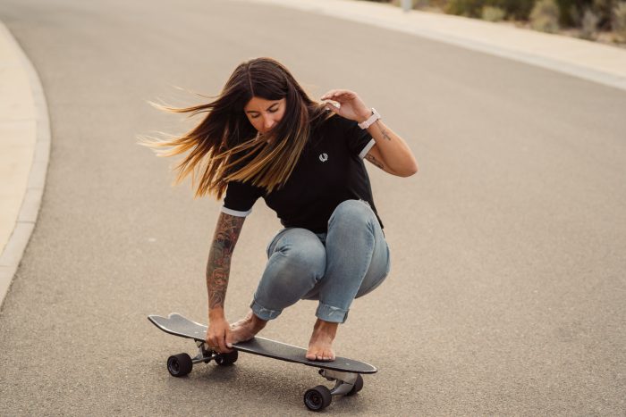 @eiderwalls riding her Neme Pro 35″ Spacial. She is more into the classic longobarding style.